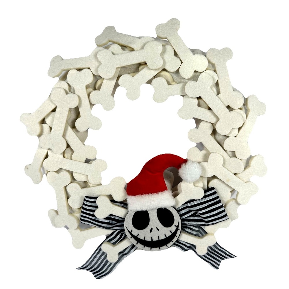 Disney Nightmare Before Christmas Jack Skellington Bone Christmas Wreath